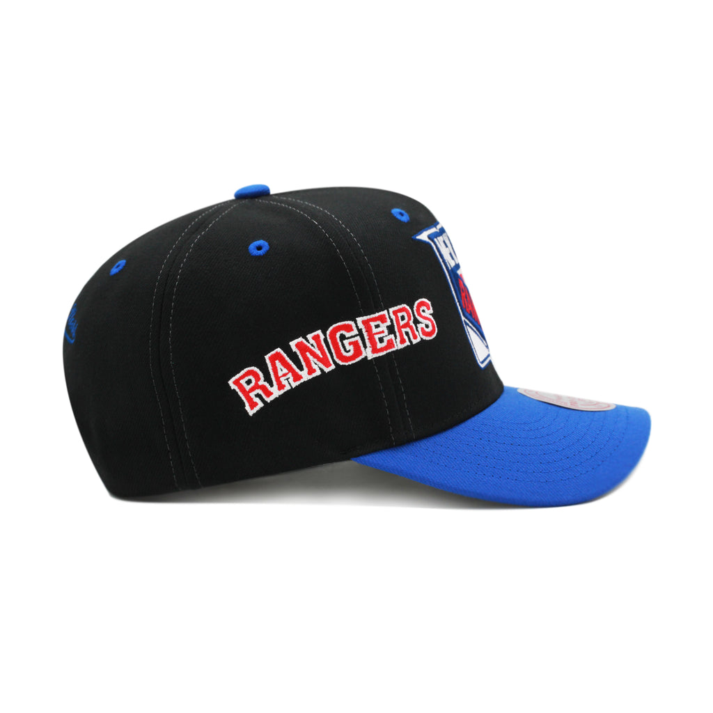 New York Rangers Black Vintage Mitchell & Ness NHL Overbite Pro Snapback