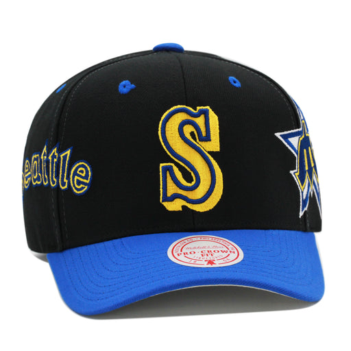 Seattle Mariners Cooperstown Black Mitchell & Ness MLB Overbite Pro Snapback