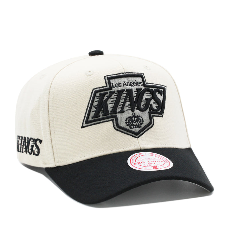 Los Angeles Kings Off White Mitchell & Ness Vintage Precurved Snapback Hat