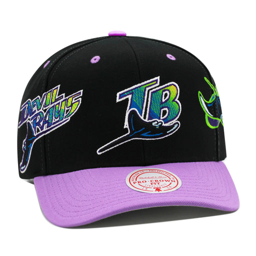 Tampa Bay Rays Cooperstown Black Mitchell & Ness MLB Overbite Pro Snapback