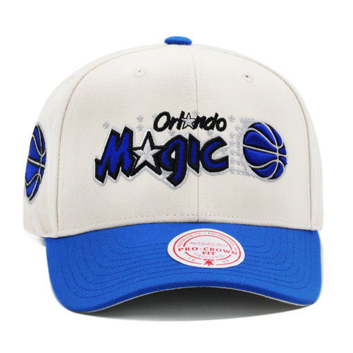 Orlando Magic Off White Mitchell & Ness Precurved Snapback Hat