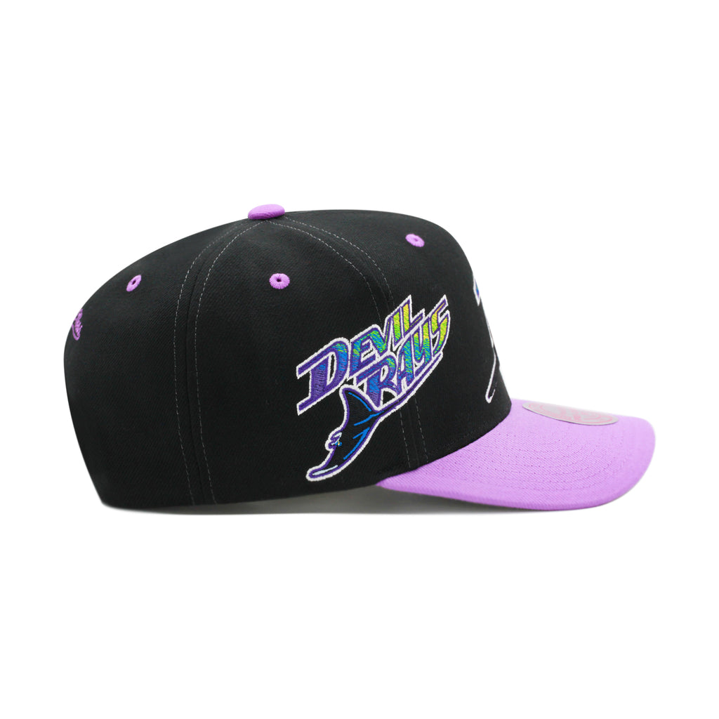 Tampa Bay Rays Cooperstown Black Mitchell & Ness MLB Overbite Pro Snapback