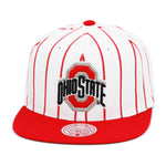 Ohio State Buckeyes White Mitchell & Ness NBA Retro Pinstripe Snapback Hat