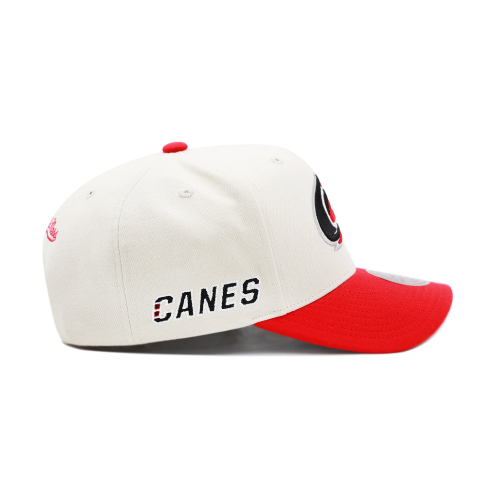 Carolina Hurricanes Off White Mitchell & Ness Precurved Snapback Hat