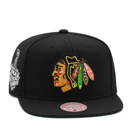 Chicago Blackhawks Black Mitchell & Ness Top Spot Snapback Hat