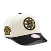 Boston Bruins Off White Mitchell & Ness Precurved Snapback Hat