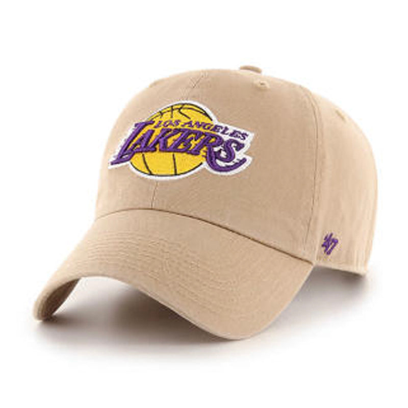 Los Angeles Lakers 47 Brand Clean Up Dad Hat Khaki