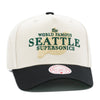 Seattle Supersonics Off White Mitchell & Ness World Famous Pro Snapback Hat
