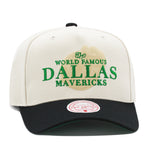 Dallas Mavericks Off White Mitchell & Ness World Famous Pro Snapback Hat