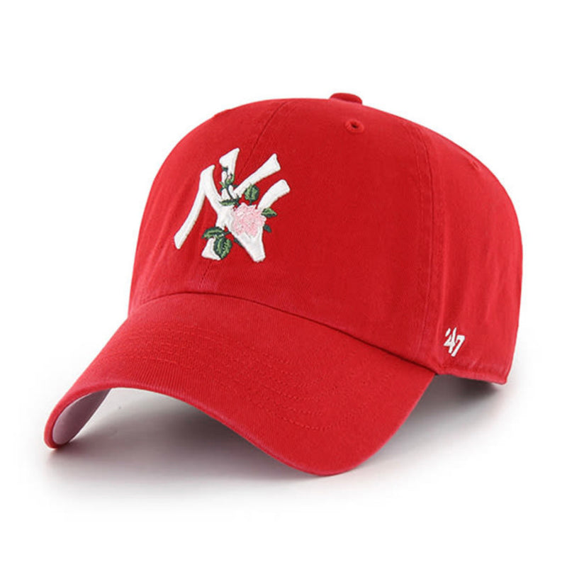 New York Yankees Red 47 Brand Rose Thorn Clean Up Dad Hat