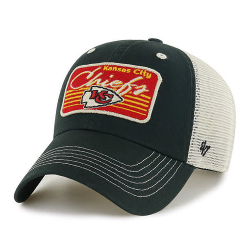 Kansas City Chiefs Vintage Black 47 Brand Five Point Clean Up Snapback Hat