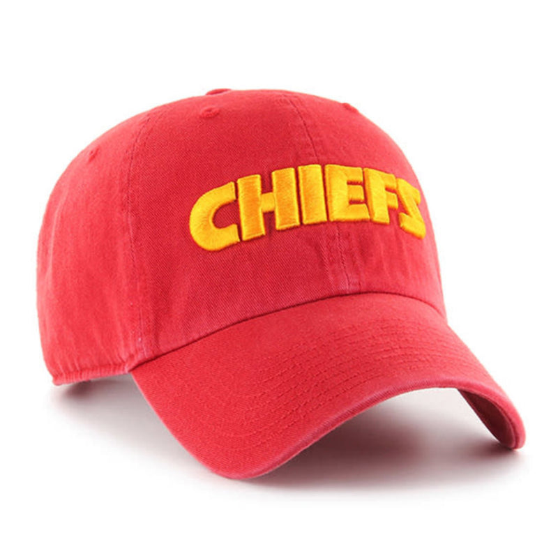 Kansas City Chiefs Red 47 Brand Script Clean Up Dad Hat