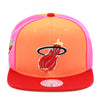 Miami Heat Mitchell & Ness Hardwood Classics NBA On The Block Snapback Hat Orange/Red/Pink