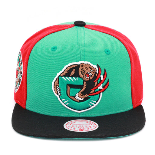 Vancouver Grizzlies Mitchell & Ness Hardwood Classics NBA On The Block Snapback Hat Teal/Black/Red