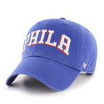 Philadelphia 76ers Royal Script 47 Brand Clean Up Dad Hat