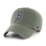 Boston Red Sox Moss Green Navy 47 Brand Clean Up Dad Hat