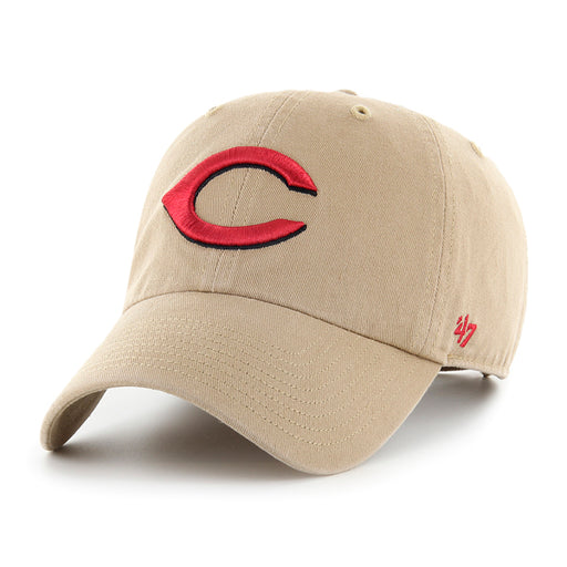 Cincinnati Reds Khaki 47 Brand Clean Up Dad Hat