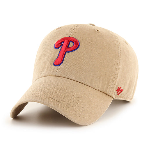 Philadelphia Phillies Khaki Red 47 Brand Clean Up Dad Hat