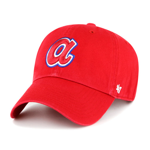 Atlanta Braves Cooperstown 47 Brand Clean Up Dad Hat Red