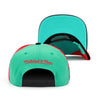 Vancouver Grizzlies Mitchell & Ness Hardwood Classics NBA On The Block Snapback Hat Teal/Black/Red