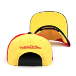 Atlanta Hawks Mitchell & Ness Hardwood Classics NBA On The Block Snapback Hat Yellow/Black/Red