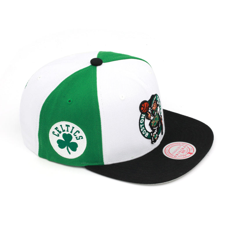 Boston Celtics Mitchell & Ness NBA On The Block Snapback Hat White/Black/Green