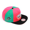 San Antonio Spurs Mitchell & Ness Hardwood Classics NBA On The Block Snapback Hat Pink/Black/Teal