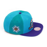 Utah Jazz Mitchell & Ness Hardwood Classics NBA On The Block Snapback Hat Blue/Purple/Teal