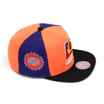 Phoenix Suns Mitchell & Ness Hardwood Classics NBA On The Block Snapback Hat Orange/Black/Purple