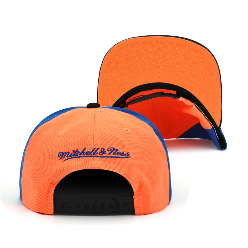 New York Knicks Mitchell & Ness NBA On The Block Snapback Hat Orange/Black/Royal