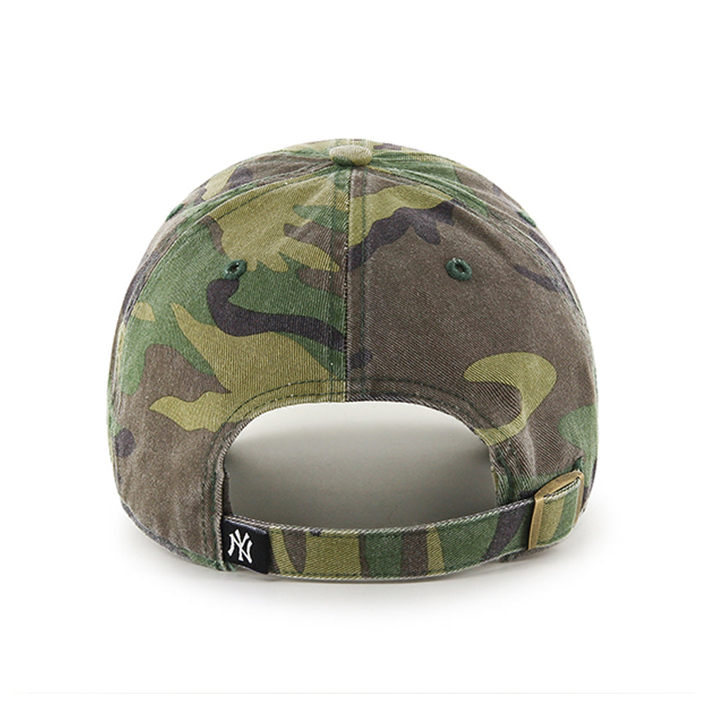 New York Yankees Washed Camo White 47 Brand Clean Up Dad Hat