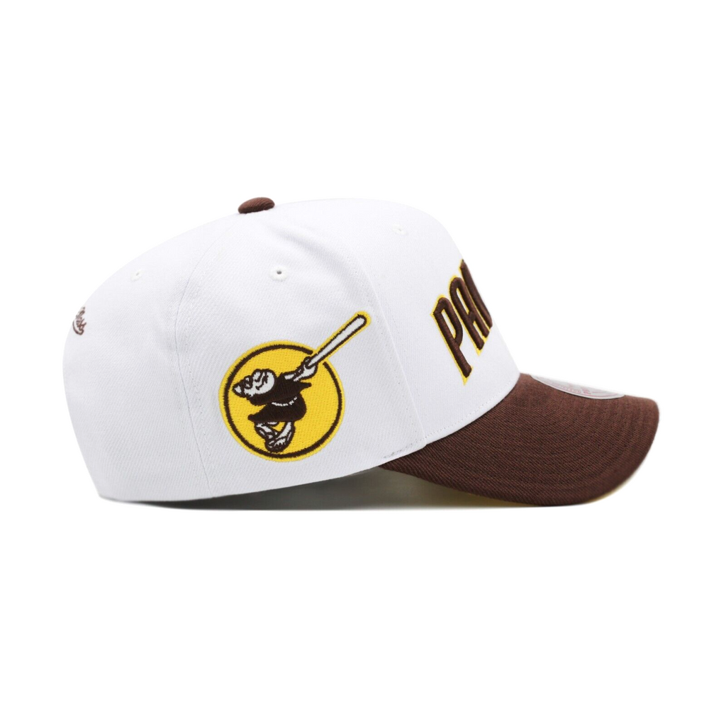 San Diego Padres White Brown Mitchell & Ness Evergreen Pro Precurved Snapback Hat