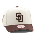 San Diego Padres Off White Mitchell & Ness Precurved Snapback Hat