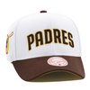 San Diego Padres White Brown Mitchell & Ness Evergreen Pro Precurved Snapback Hat