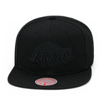 Los Angeles Lakers Mitchell & Ness Snapback Hat Black/Purple Bottom