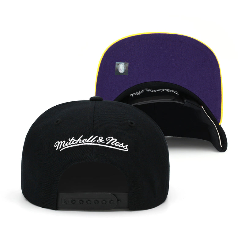 Los Angeles Lakers Mitchell & Ness Snapback Hat Black/Yellow