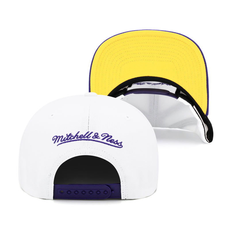 Los Angeles Lakers Mitchell & Ness Snapback Hat White/Purple