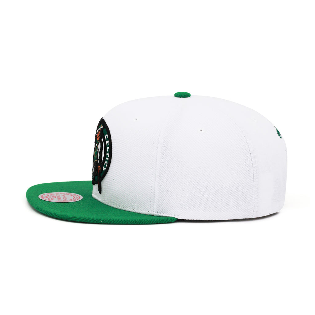 Boston Celtics White Green Mitchell & Ness Snapback Hat