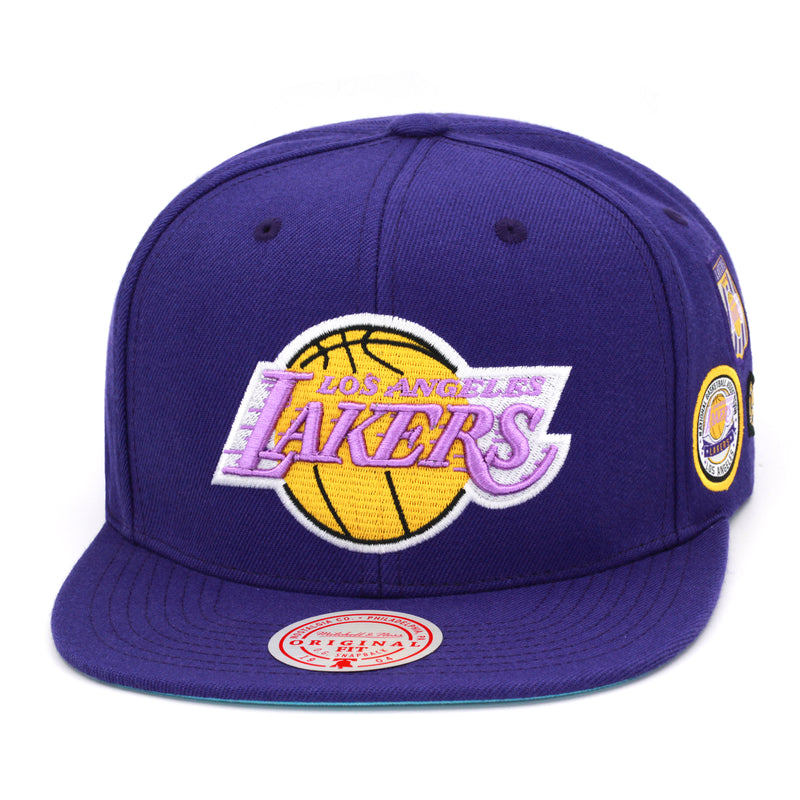 Los Angeles Lakers Pastel Blue Bottom Mitchell & Ness Snapback Hat Purple