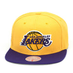 Los Angeles Lakers Mitchell & Ness Snapback Hat Yellow/Purple/NBA Finals 2001