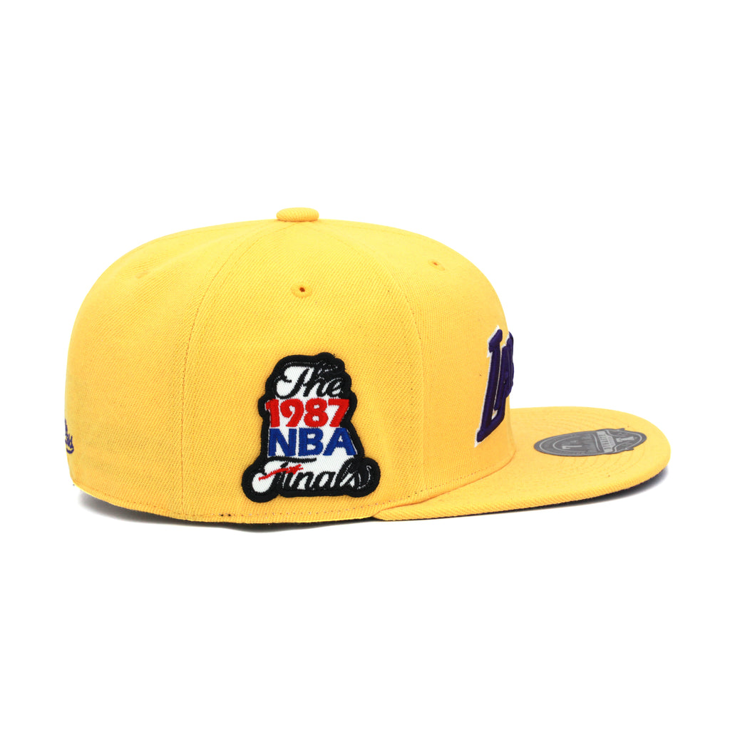 Los Angeles Lakers Mitchell & Ness Fitted Hat Yellow/NBA Finals 1997