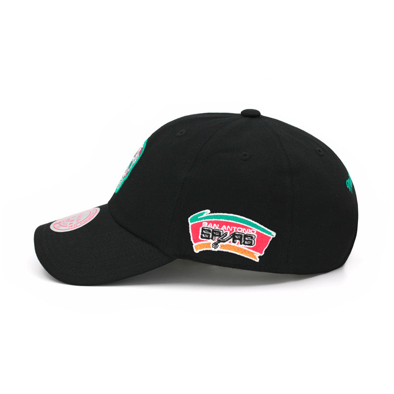 San Antonio Spurs Mitchell & Ness Dad Hat Black/Fiesta Skull