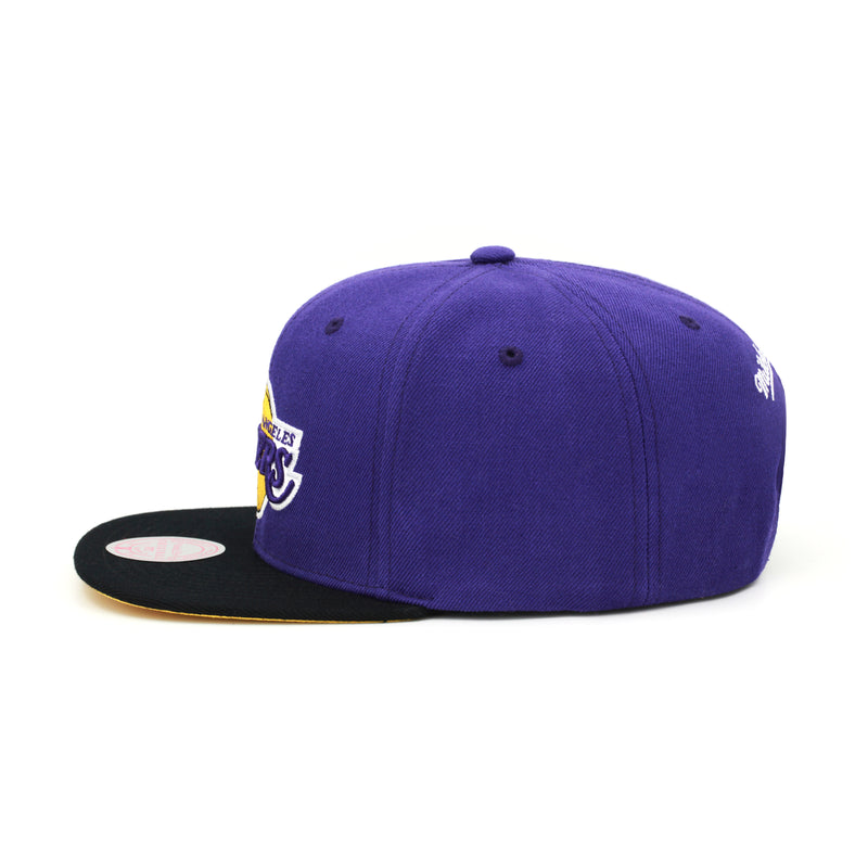 Los Angeles Lakers Mitchell & Ness Snapback Hat Purple/Black