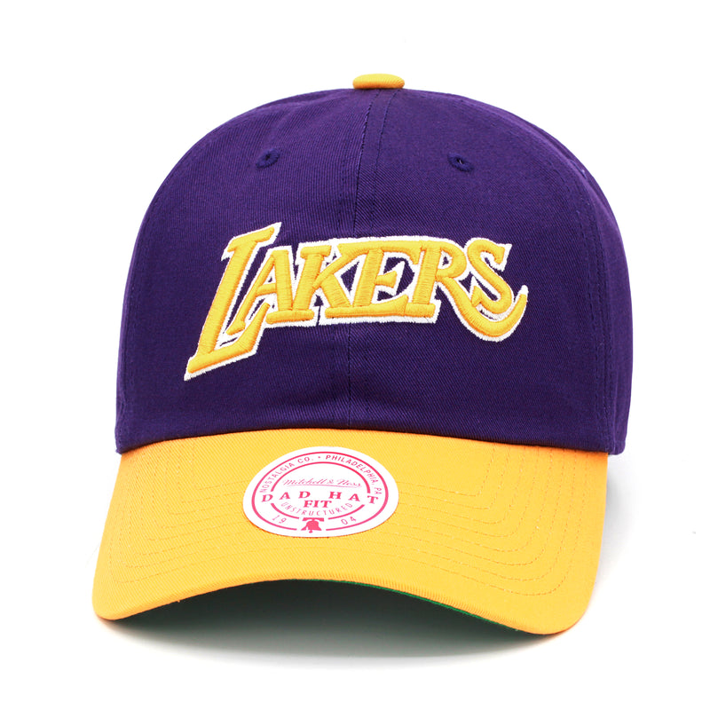 Los Angeles Lakers Mitchell & Ness Dad Hat Strapback Purple/Yellow
