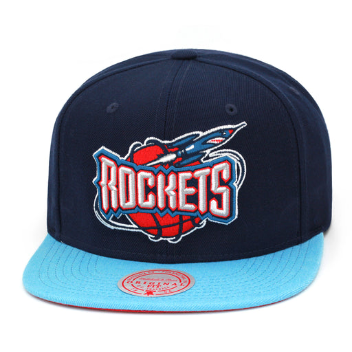 Houston Rockets Mitchell & Ness Snapback Hat Navy/Light Blue