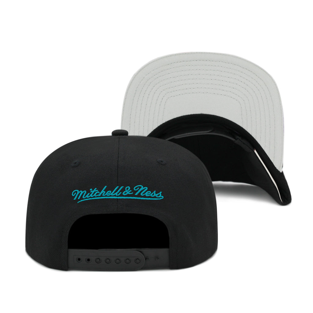 Mitchell & Ness Charlotte Hornets Paintbrush Snapback Hat, Teal, Polyester