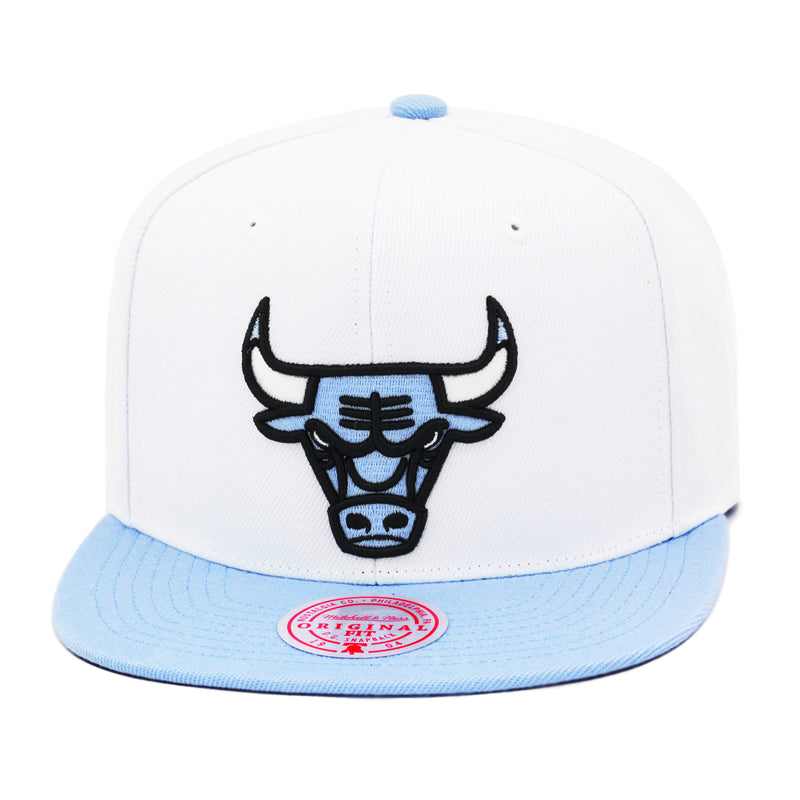 Chicago Bulls White Mitchell & Ness Snapback Hat Jordan 11 Retro High University Blue