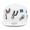 San Antonio Spurs Mitchell & Ness Hand Drawn Snapback Hat White