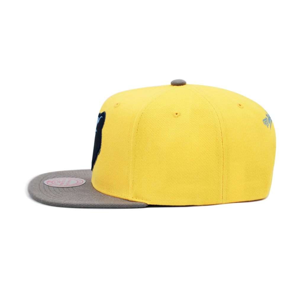 Memphis Grizzlies Gold Grey Mitchell & Ness Core Basic Snapback Hat