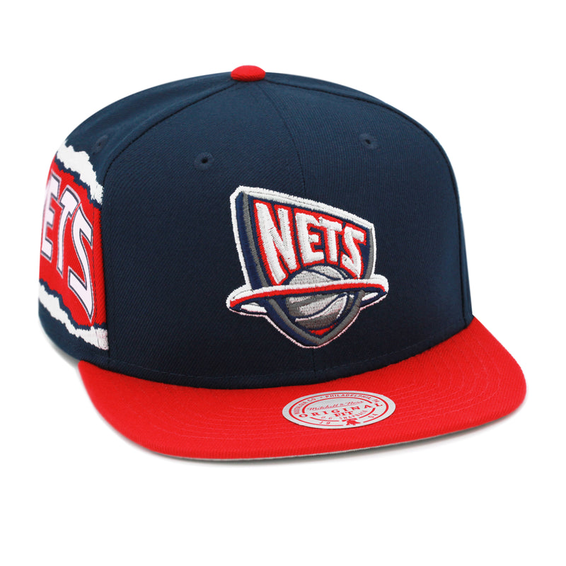 New Jersey Nets Mitchell & Ness Jumbotron Snapback Hat Navy/Red